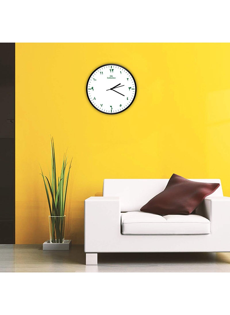IIK COLLECTION Plastic Designer Analog Round Wall Clock with Glass for Home/Office (White, 28 x 28 x 6 cm)