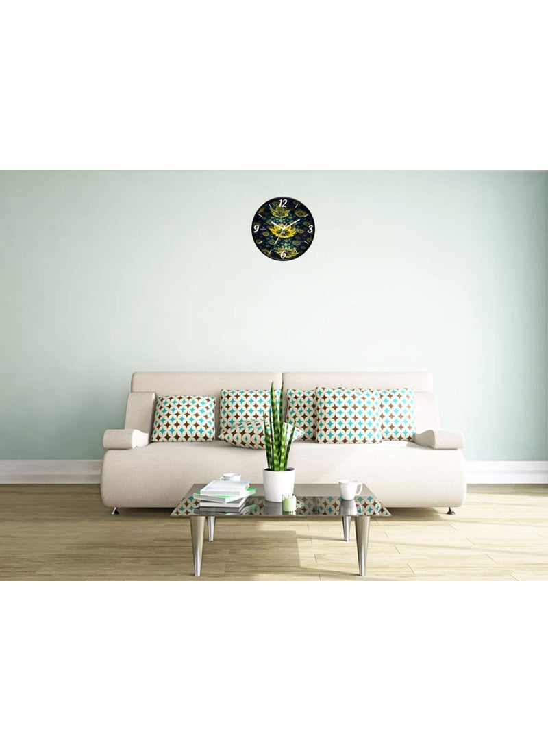 IIK COLLECTION Designer Analogue Round Plastic Wall Clock with Glass (28 cm x 28 cm x 6 cm, IIK-812C-WC, Multicolour)
