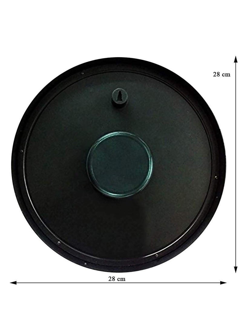 IIK COLLECTION Designer Analouge Round Wall Clock with Glass for Home/Kitchen/Living Room/Bed Room/Office, Size (28 cm x 28 cm x 6 cm) (IIK-810C-WC)