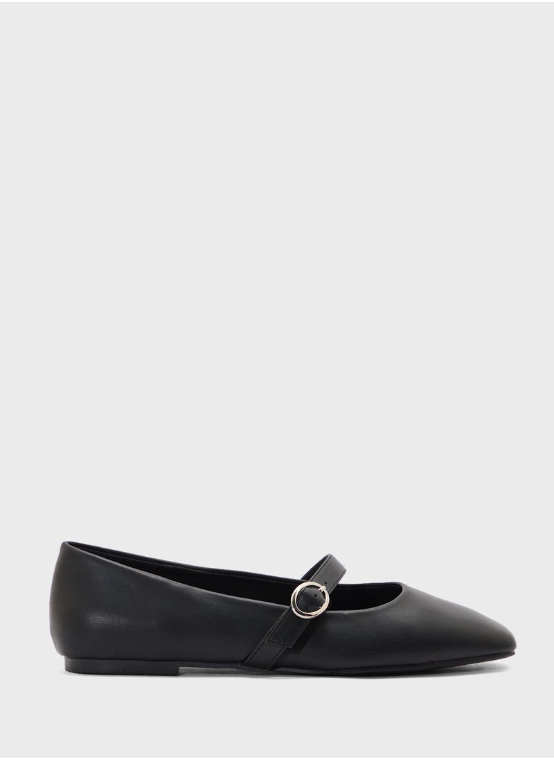 Square Toe Mary Jane Flat Shoe