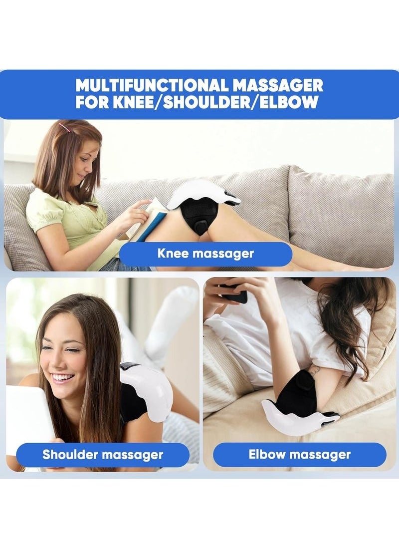 Knee Massager-Large LED Screen Arthritis Knee Massage Wearable with Heat Rechargeable Electronic Smart Knee Massage for Knee Joint Pain Injury