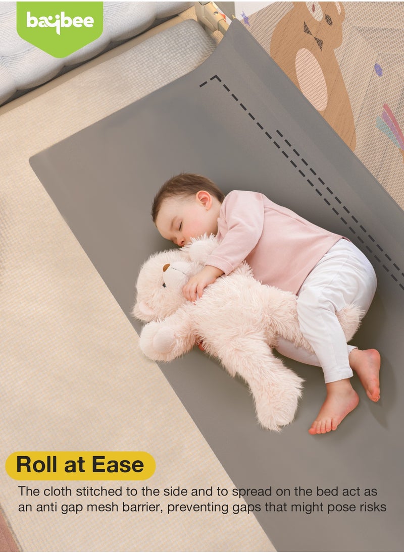180 x 80cm Baby Bed Rail Guard for Baby Safety with 28 Height Adjustable, Portable Bed Side Protector for Baby Falling | Foldable Single Side Baby Bed Railing for Kids Toddler Grey White