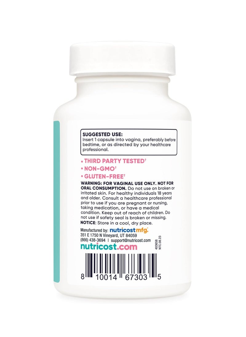 Boric Acid 600mg 30 Capsules Vaginal Suppository Non GMO for Women