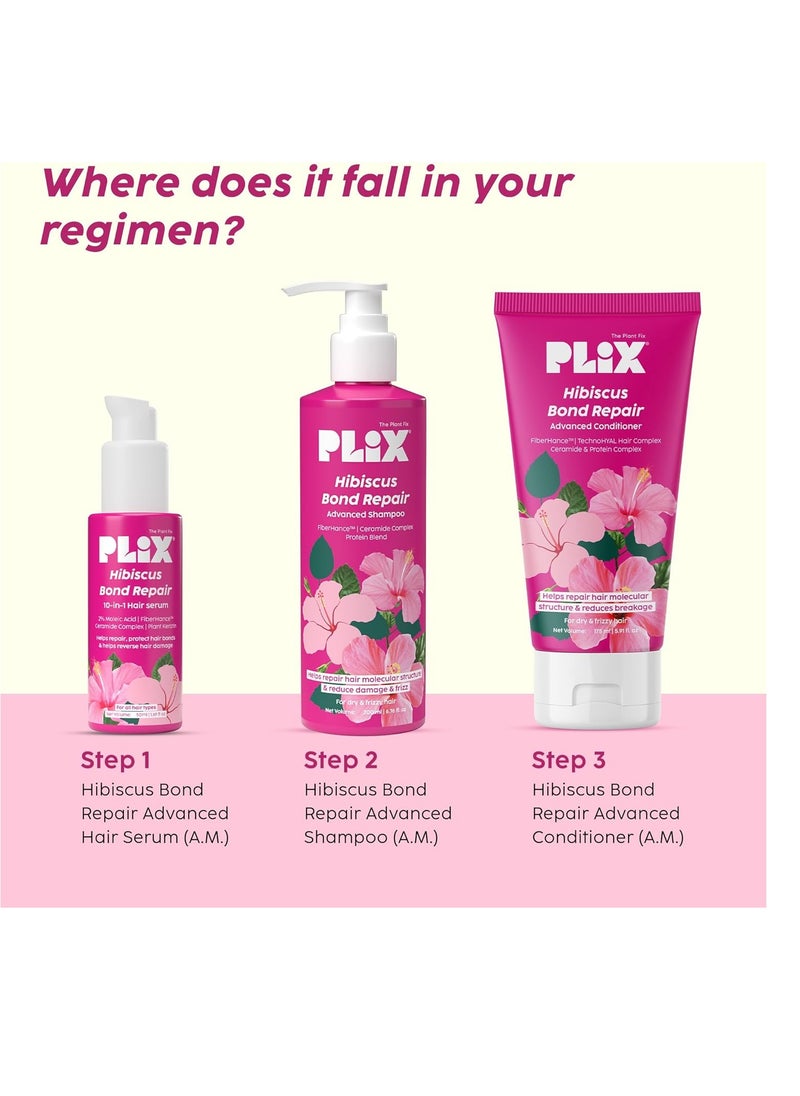 PLIX - THE PLANT FIX Hibiscus Bond Repair 10-in-1 Hair Serum | FiberHance™ | Repairs Damage Hair | Strengthens Keratin Structure | Provides 3X strengthening | 50ml