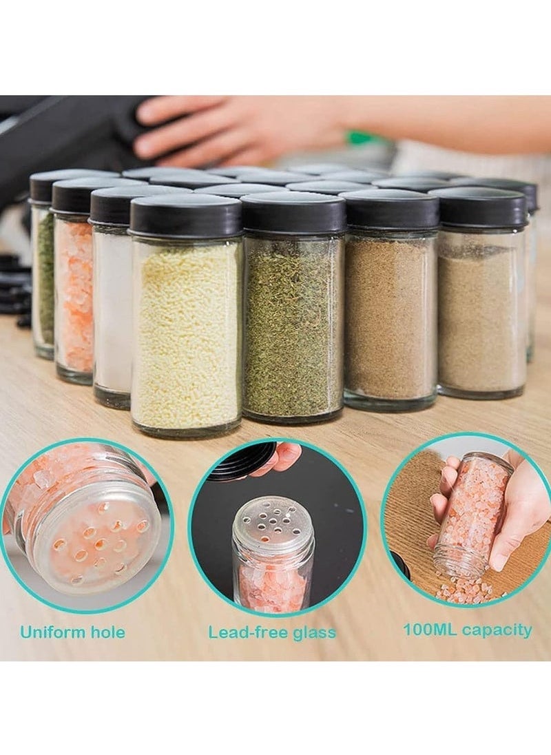 360° Rotating Spice Rack, Revolving Ferris Wheel Shape Organizer, 18 Transparent Spice Jars Containers Set, Spinning Rotatable Seasoning Pots Storage Stand for Kitchen Countertop