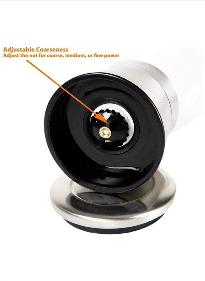 2 sets of salt and pepper grinders, easy to grind, simple to operate and clear to set up/silver