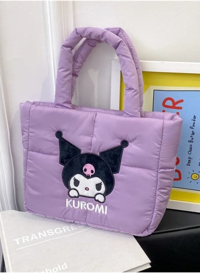 Kuromi Quilted Character Design Tote Bag – Stylish & Kawaii Sanrio Accessory