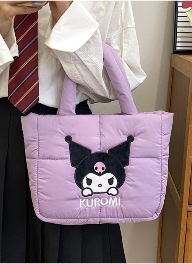 Kuromi Quilted Character Design Tote Bag – Stylish & Kawaii Sanrio Accessory