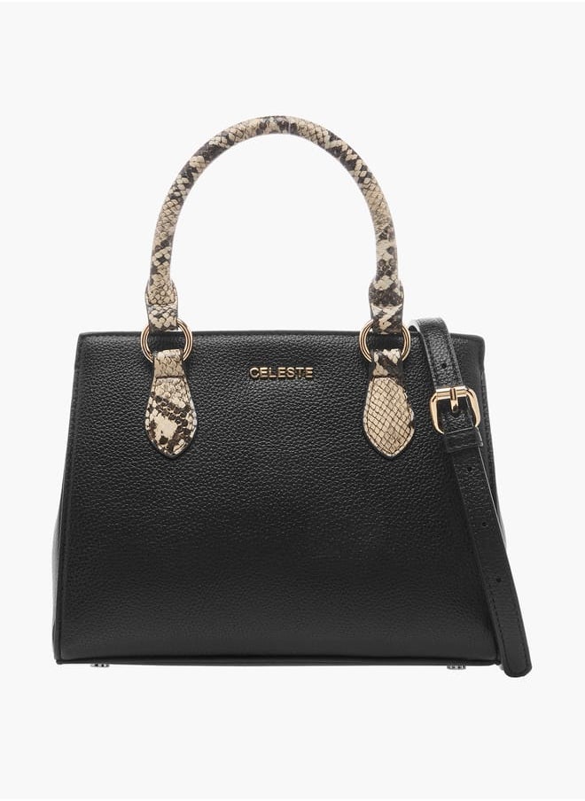 Women's Animal Print Tote Bag with Adjustable Strap and Handles
