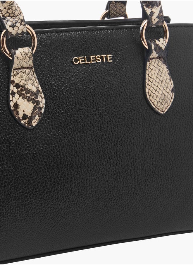 Women's Animal Print Tote Bag with Adjustable Strap and Handles