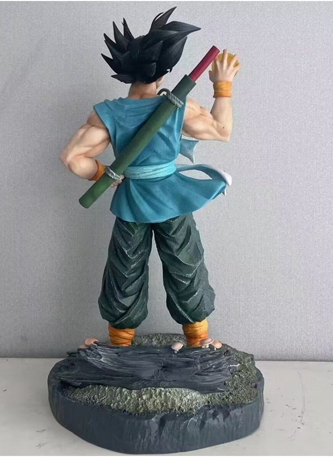 Dragon Ball Happy Goku Action Figure Decorative Resin Sculpture Home Decor Statue, Art Figurine Home Ornament Decoration for Office, Living Room, Bedroom, Book Shelf, TV Cabinet, Desktop