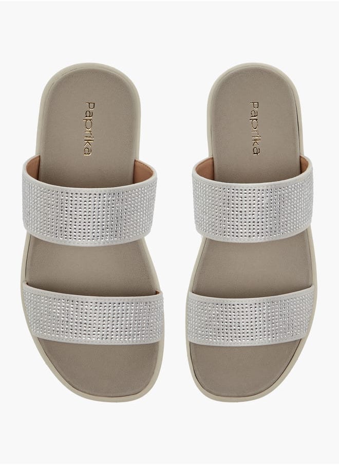 Women's Embellished Slip-On Flatform Sandals