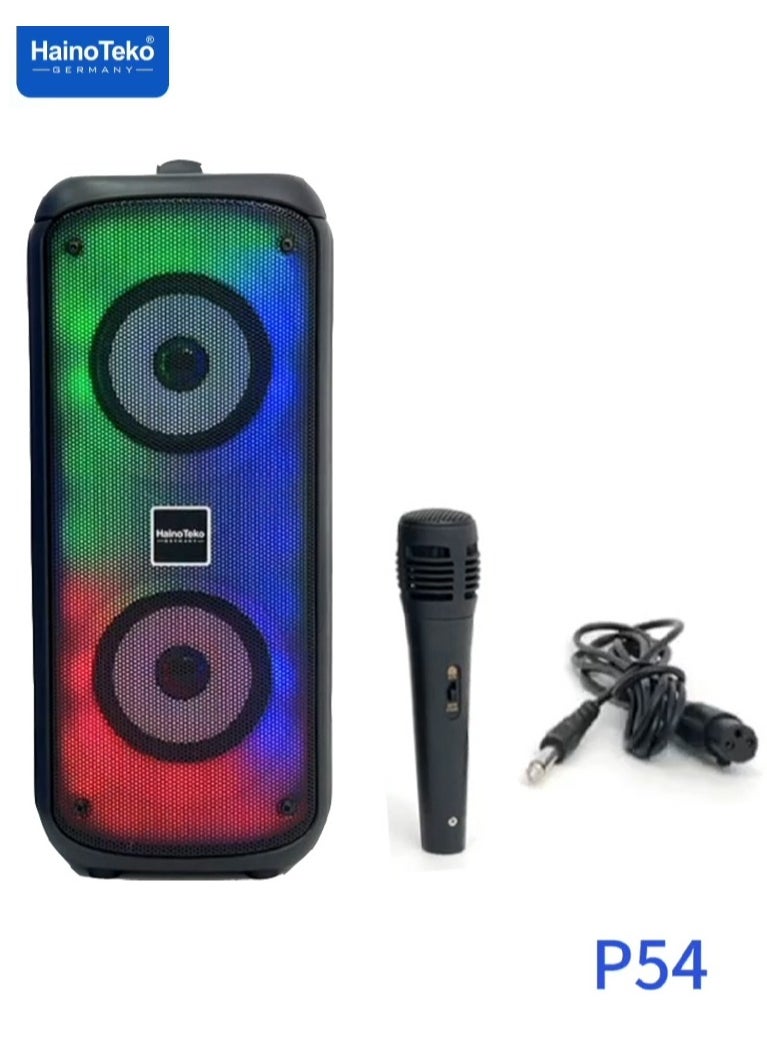 Haino Teko P54 Wireless Speaker with Microphone RGB Lighting and High-Quality Sound