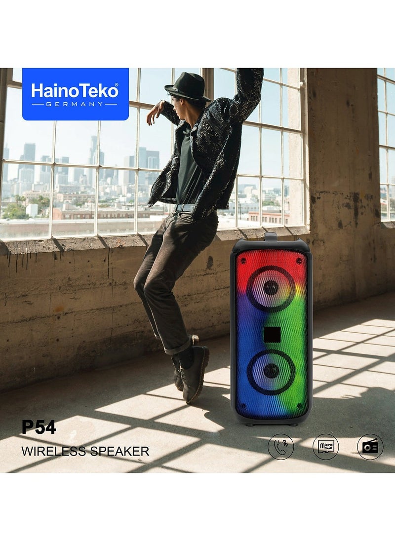 Haino Teko P54 Wireless Speaker with Microphone RGB Lighting and High-Quality Sound