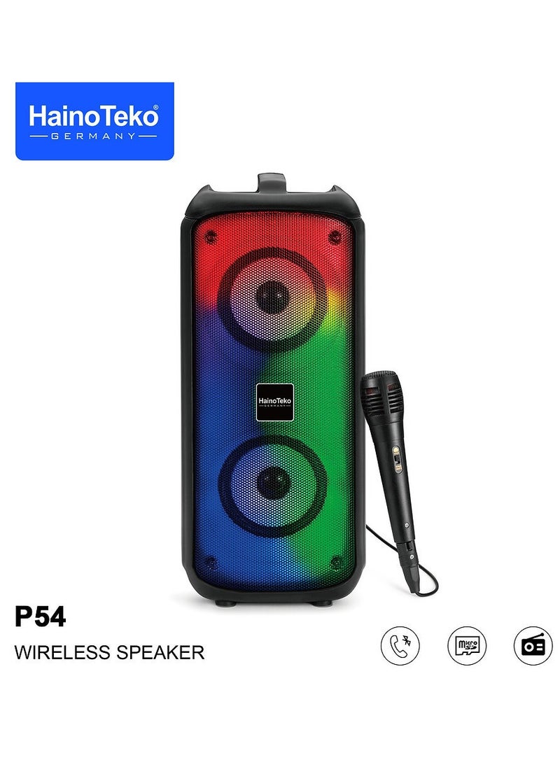Haino Teko P54 Wireless Speaker with Microphone RGB Lighting and High-Quality Sound
