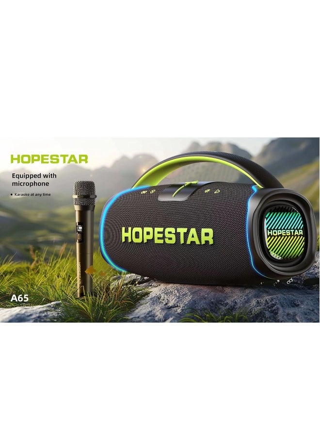 A65 300W Portable Bluetooth Speaker – Big Bass, Karaoke Mic, IPX6 Waterproof, 30000mAh Battery, TWS Stereo, LED Lights & Handle – Perfect for Parties, Camping, and Outdoor Adventures