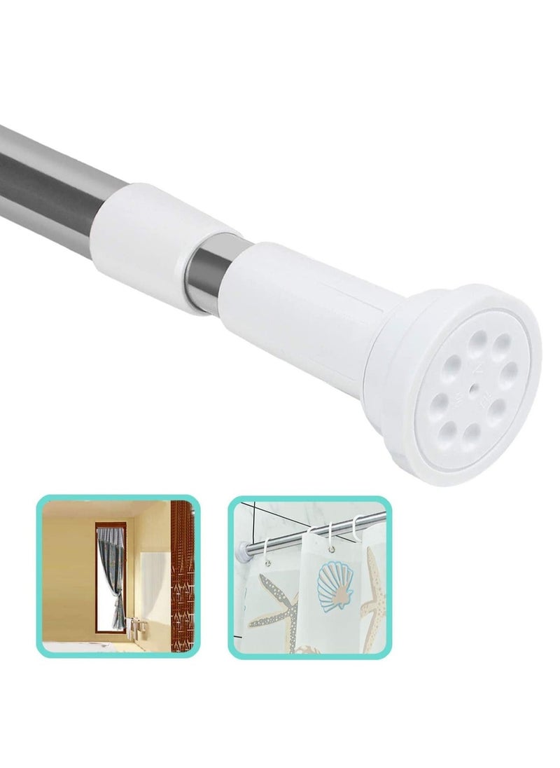 Shower Curtain Rod Adjustable 60-100cm Extendable Length Telescopic Tension Bar Stainless Steel No Drill Type for Bathroom Shower Bathtub Cabinets Balcony (60cm to 100cm)