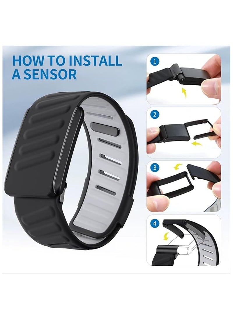 Comfort Durable Silicone Wristband Compatible with WHOOP 4.0 Band, Soft Silicone Sports Loop Strap for Men & Women, with U Shaped Connector