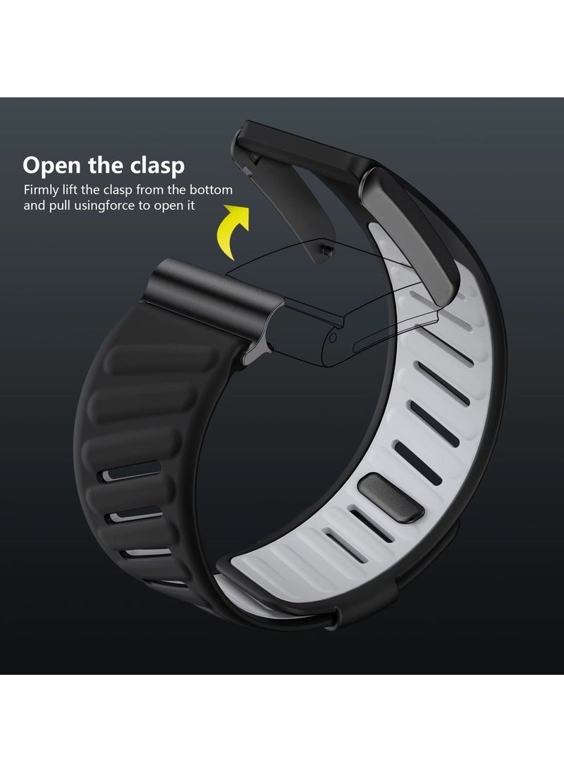 Comfort Durable Silicone Wristband Compatible with WHOOP 4.0 Band, Soft Silicone Sports Loop Strap for Men & Women, with U Shaped Connector