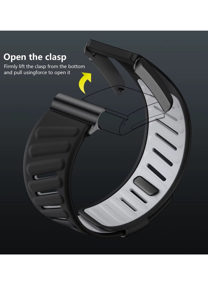 Comfort Durable Silicone Wristband Compatible with WHOOP 4.0 Band, Soft Silicone Sports Loop Strap for Men & Women, with U Shaped Connector