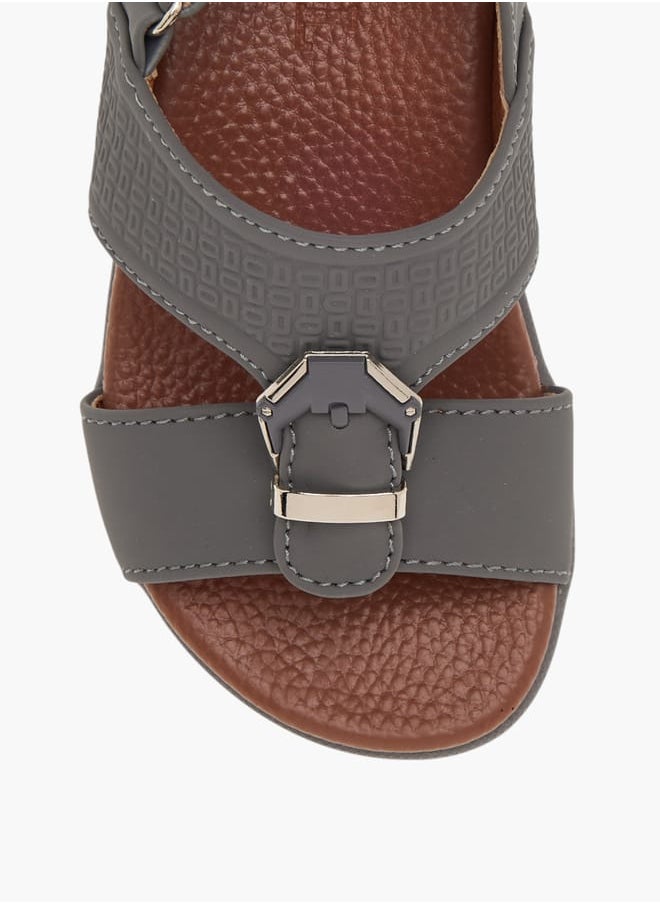 Boys Textured Arabic Sandals with Hook and Loop Closure