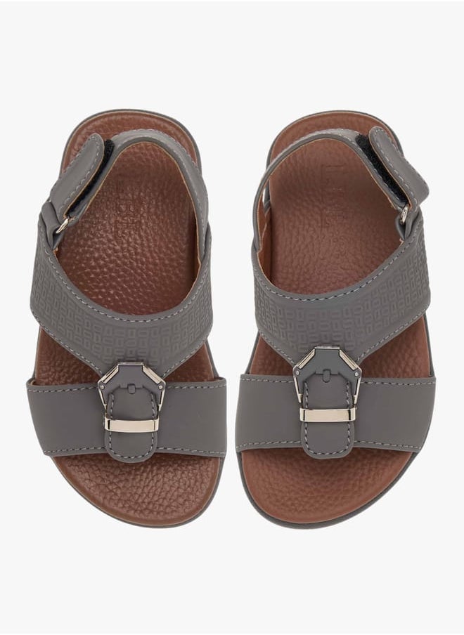 Boys Textured Arabic Sandals with Hook and Loop Closure