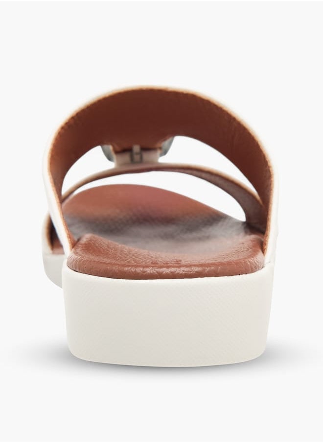 Boys Textured Slip-On Arabic Sandals with Buckle Accent