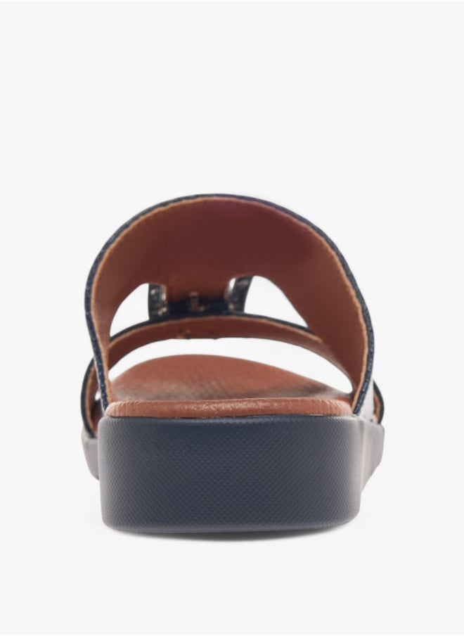 Boys Animal Textured Slip-On Arabic Sandals with Buckle Accent