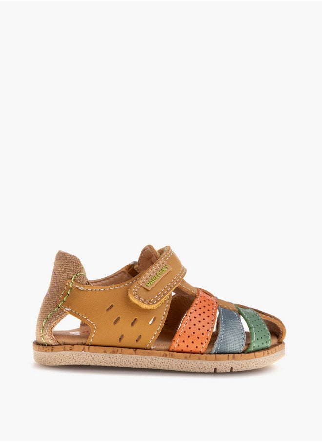 Boys' Panelled Strap Sandals with Hook and Loop Closure