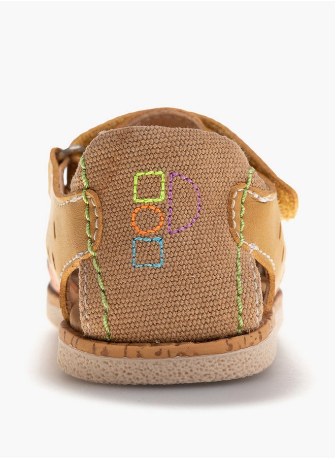 Boys' Panelled Strap Sandals with Hook and Loop Closure