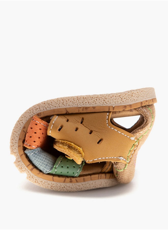 Boys' Panelled Strap Sandals with Hook and Loop Closure