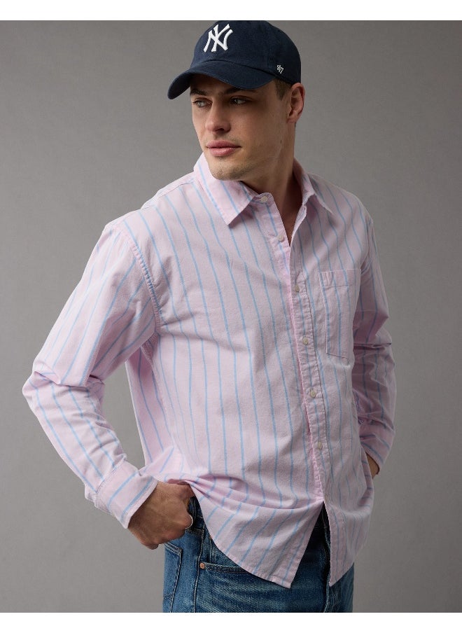 AE Everyday Striped Oxford Button-Up Shirt