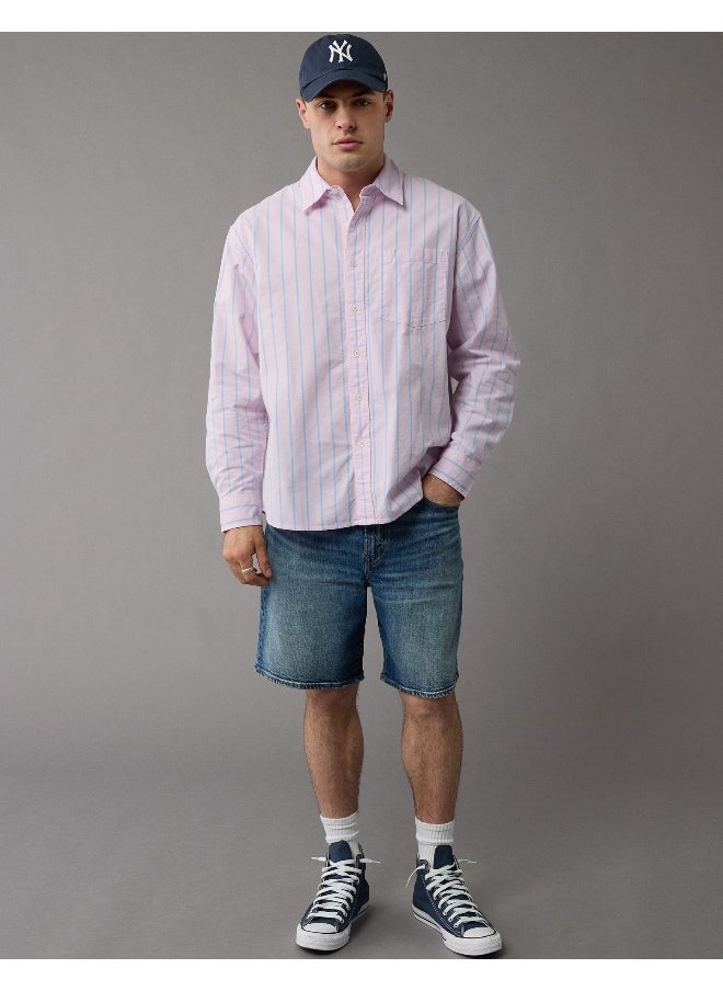 AE Everyday Striped Oxford Button-Up Shirt