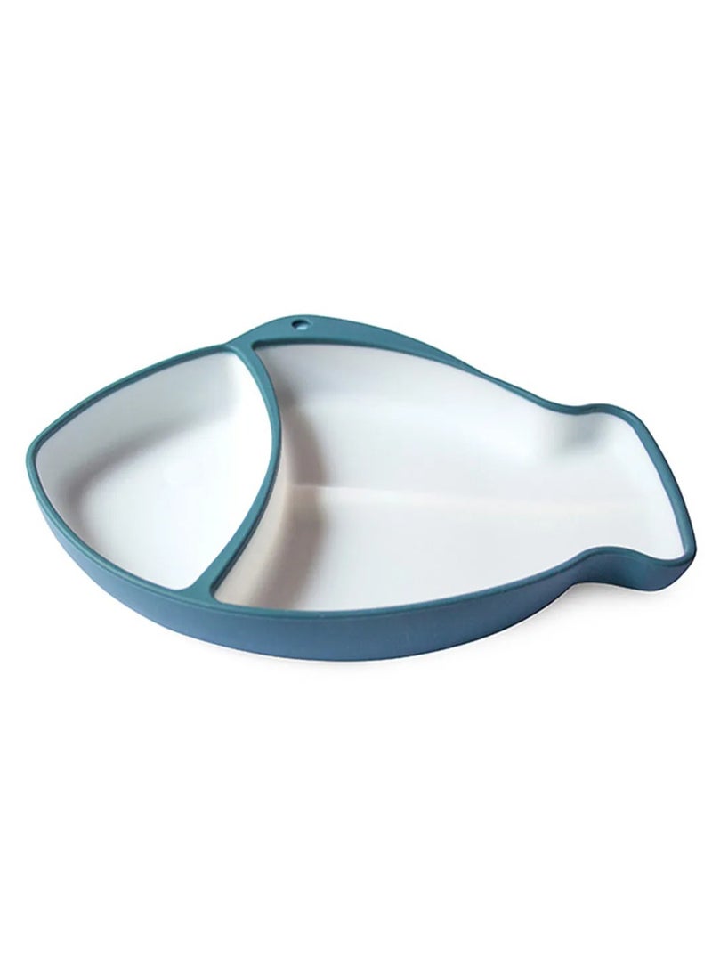 Fish Silicone Section Plate, Divided plates with deep sides for easy scooping