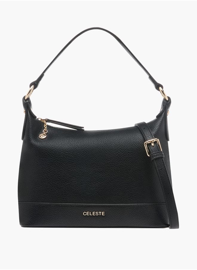 Women Textured Crossbody Bag with Adjustable Strap and Zip Closure