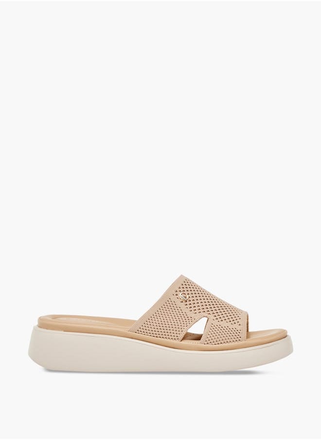 Women Cutout Detail Slip-On Flatform Sandals