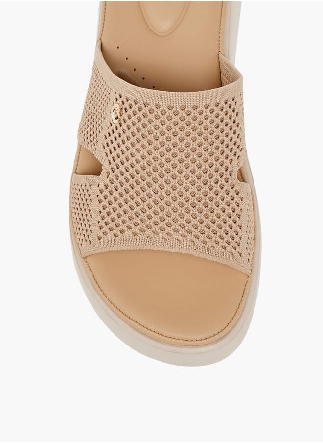 Women Cutout Detail Slip-On Flatform Sandals