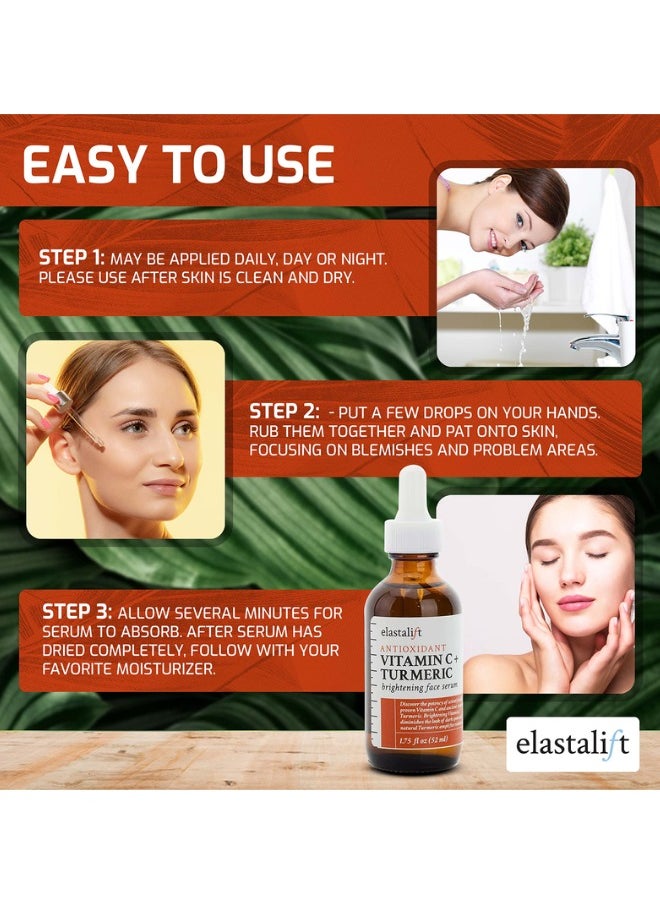 elastalift Concentrated Vitamin C + Turmeric Oil Anti Aging Facial Serum Skin Care Booster Promote Clear & Brighten Skin Tone Hydrate Dry Skin Fight Redness Restore Skin Strength