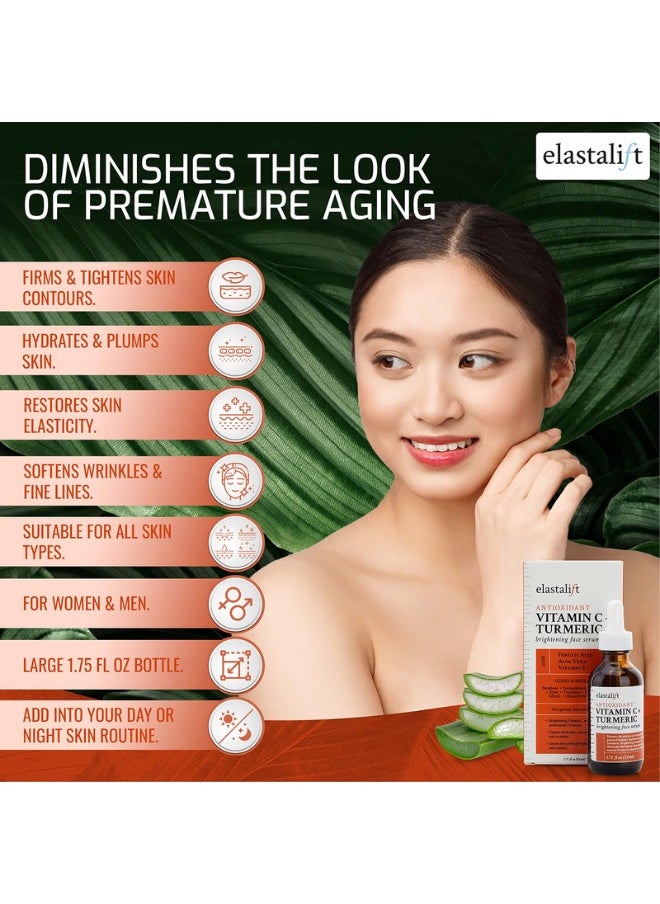 elastalift Concentrated Vitamin C + Turmeric Oil Anti Aging Facial Serum Skin Care Booster Promote Clear & Brighten Skin Tone Hydrate Dry Skin Fight Redness Restore Skin Strength