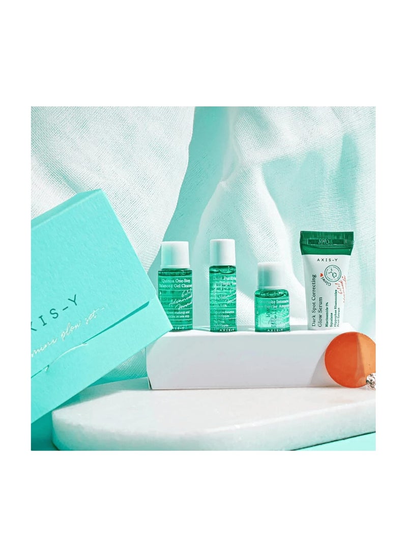 The Mini Glow Set
- Quinoa One-Step Balanced Gel Cleanser 8Ml
- Daily Purifying Treatment Toner 5Ml
- Artichoke Intensive Skin Barrier Ampoule 5Ml
- Dark Spot Correcting Glow Serum 5Ml
- Sticker And Gift Card