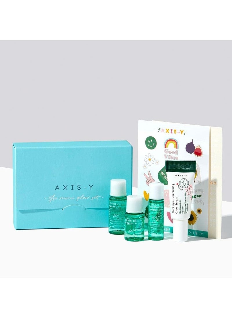 The Mini Glow Set
- Quinoa One-Step Balanced Gel Cleanser 8Ml
- Daily Purifying Treatment Toner 5Ml
- Artichoke Intensive Skin Barrier Ampoule 5Ml
- Dark Spot Correcting Glow Serum 5Ml
- Sticker And Gift Card
