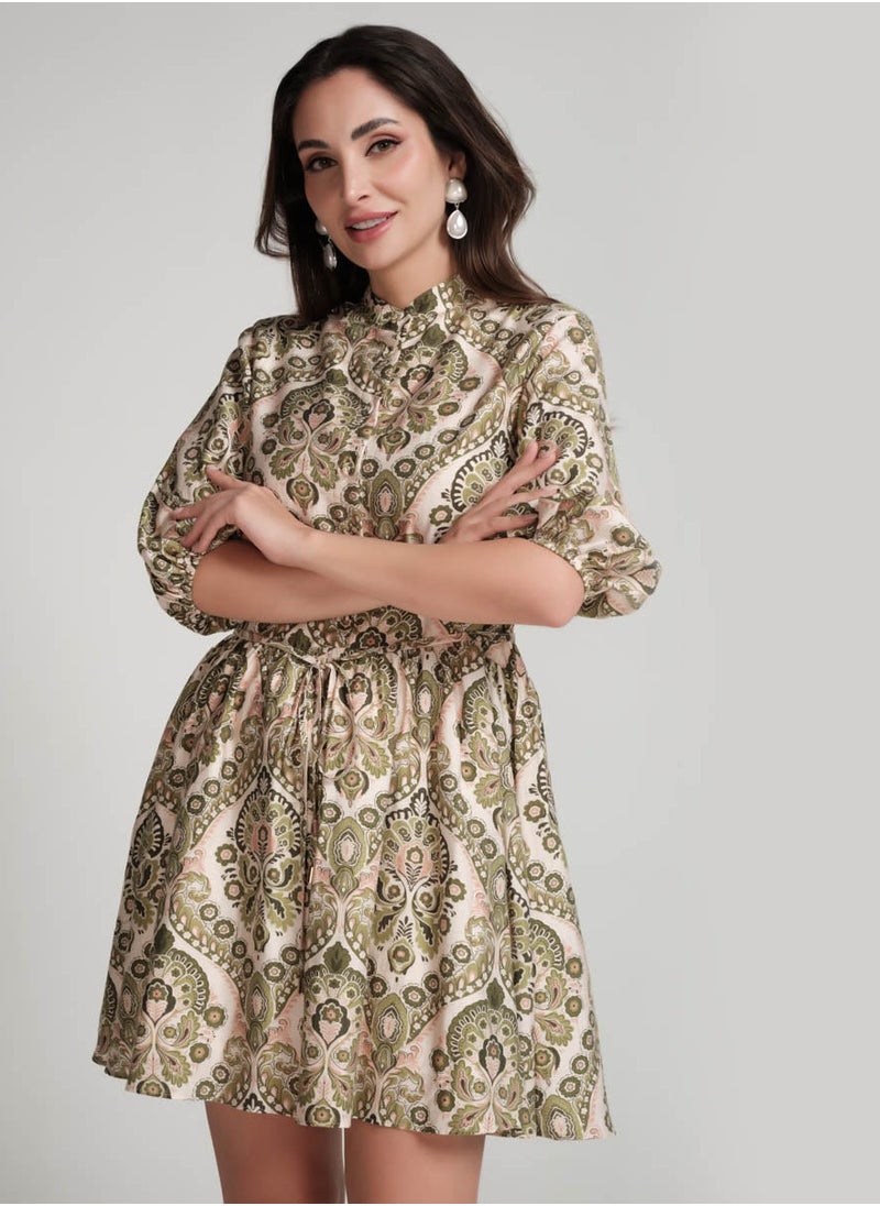 Paisley Print Mini Dress