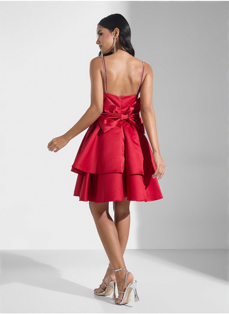 Tiered Scarlet Dress