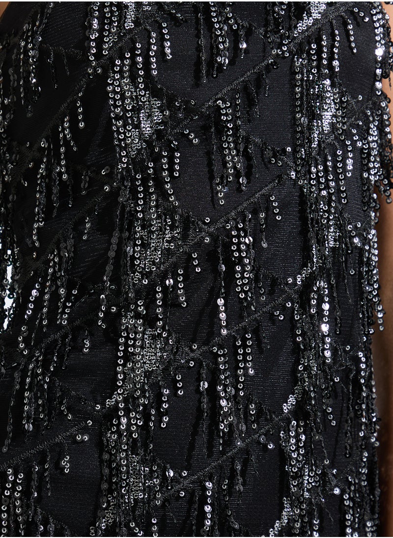 Fringe Halter Dress