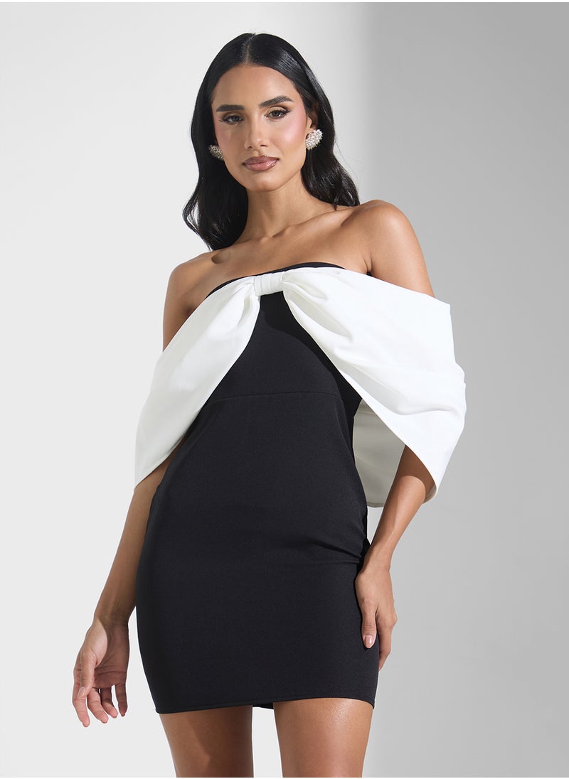Bow Shoulder Mini Dress