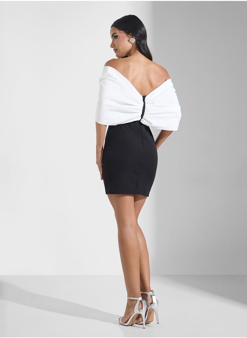 Bow Shoulder Mini Dress
