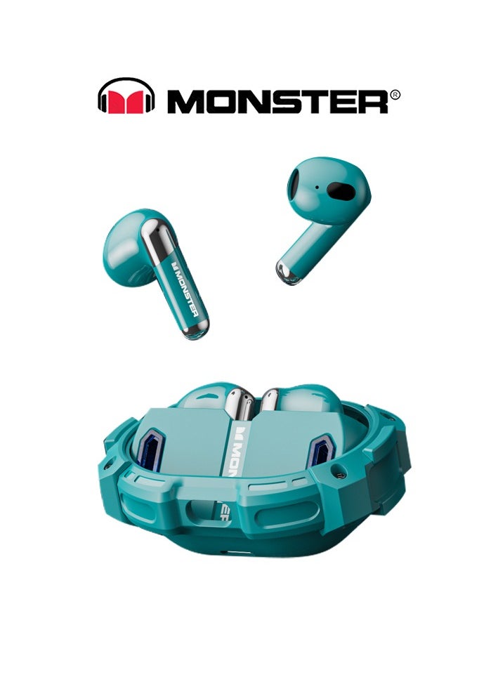 Monster Bluetooth Airmars XKT10 Pro Wireless Sports Earphones with Mic Waterproof Noise Reduction Bluetooth Earphones 5.3 Green