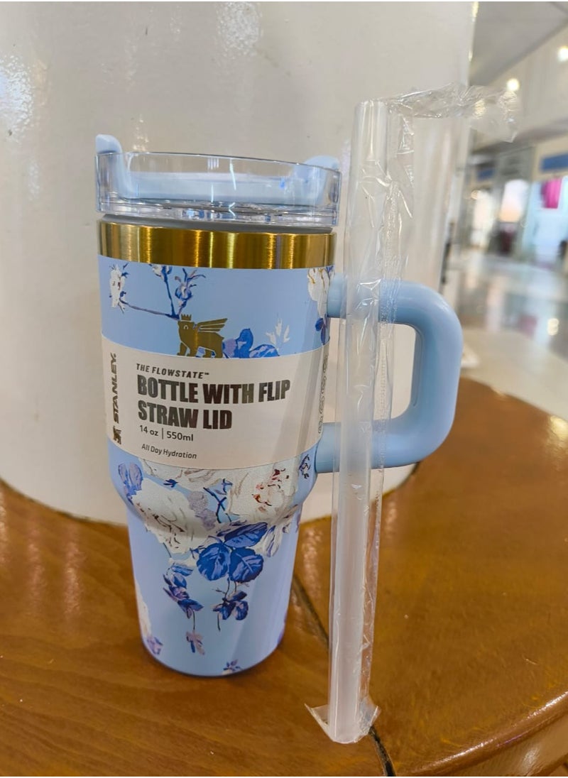 Quencher H2.0 Flow State Stainless Steel Vacuum Insulated Tumbler with Lid and Straw for Water, Iced Tea or Coffee, Smoothie and More, 14 oz