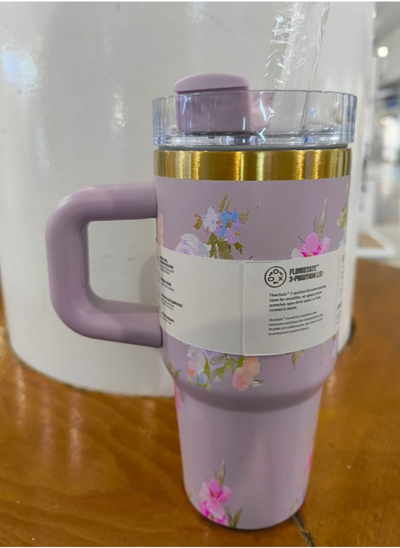 Quencher H2.0 Flow State Stainless Steel Vacuum Insulated Tumbler with Lid and Straw for Water, Iced Tea or Coffee, Smoothie and More, 14 oz