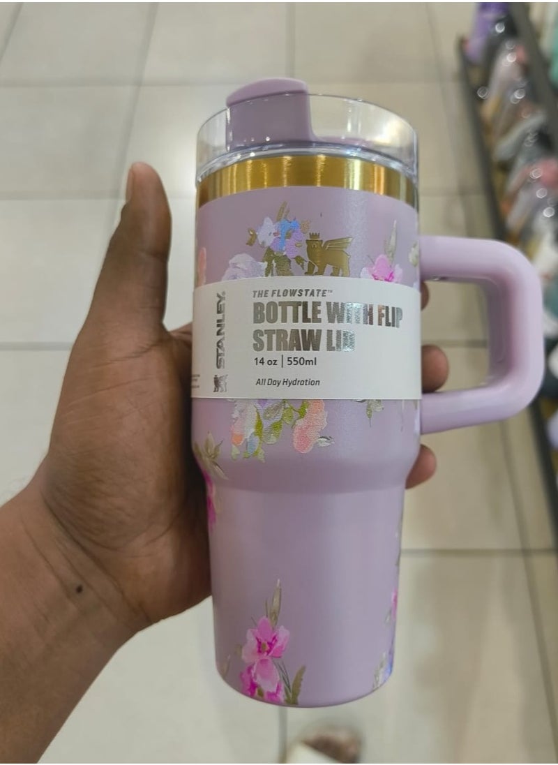 Quencher H2.0 Flow State Stainless Steel Vacuum Insulated Tumbler with Lid and Straw for Water, Iced Tea or Coffee, Smoothie and More, 14 oz